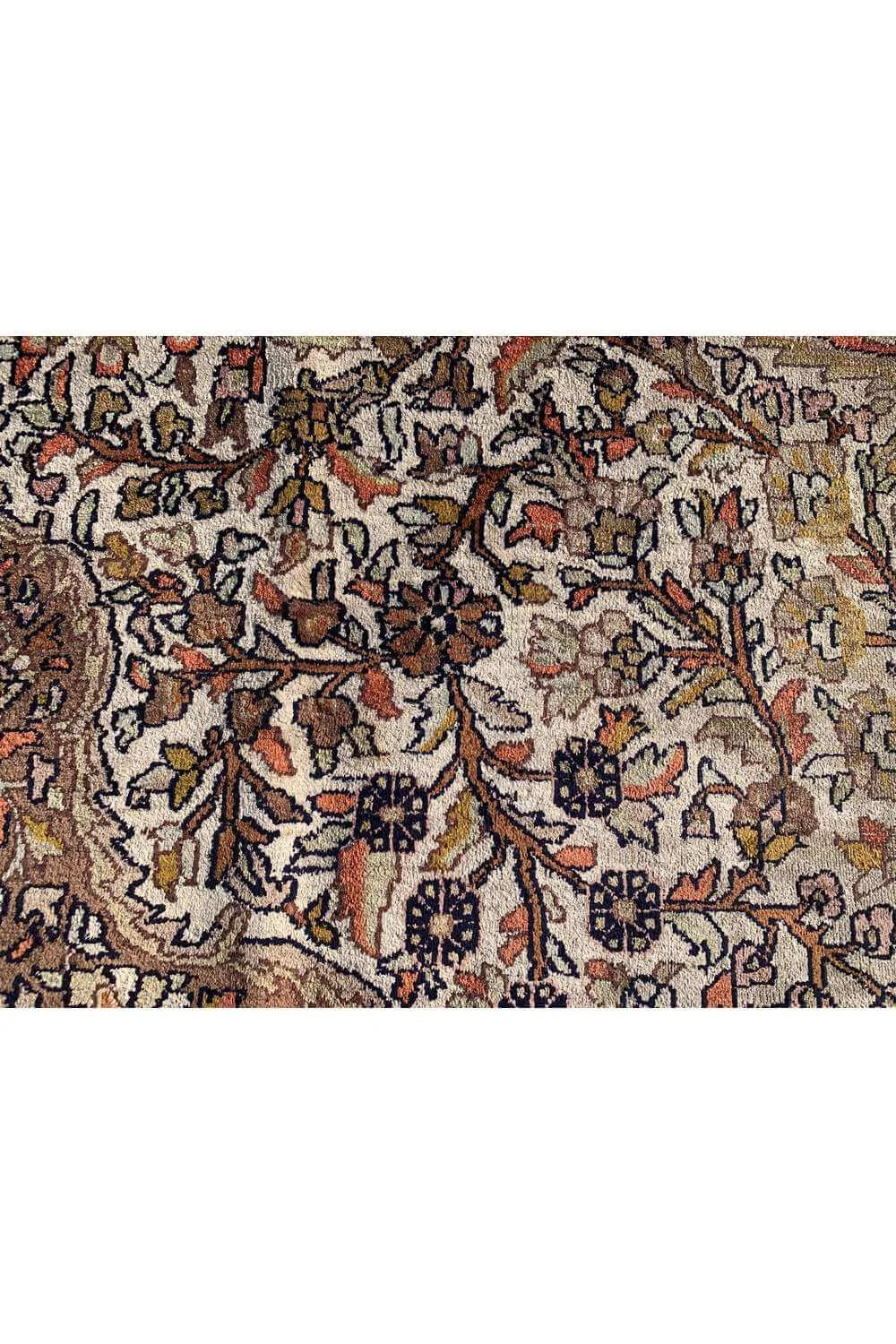 Amazing Hand Knotted Vintage Kashmiri Silk Area Rug 9.11 x 6.10 Ft