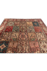 Authentic Hand Knotted Vintage Bakhtiyar Pictorial Wool Area Rug 11.11 x 9.0 Ft