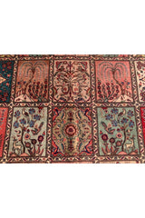 Authentic Hand Knotted Vintage Bakhtiyar Pictorial Wool Area Rug 11.11 x 9.0 Ft