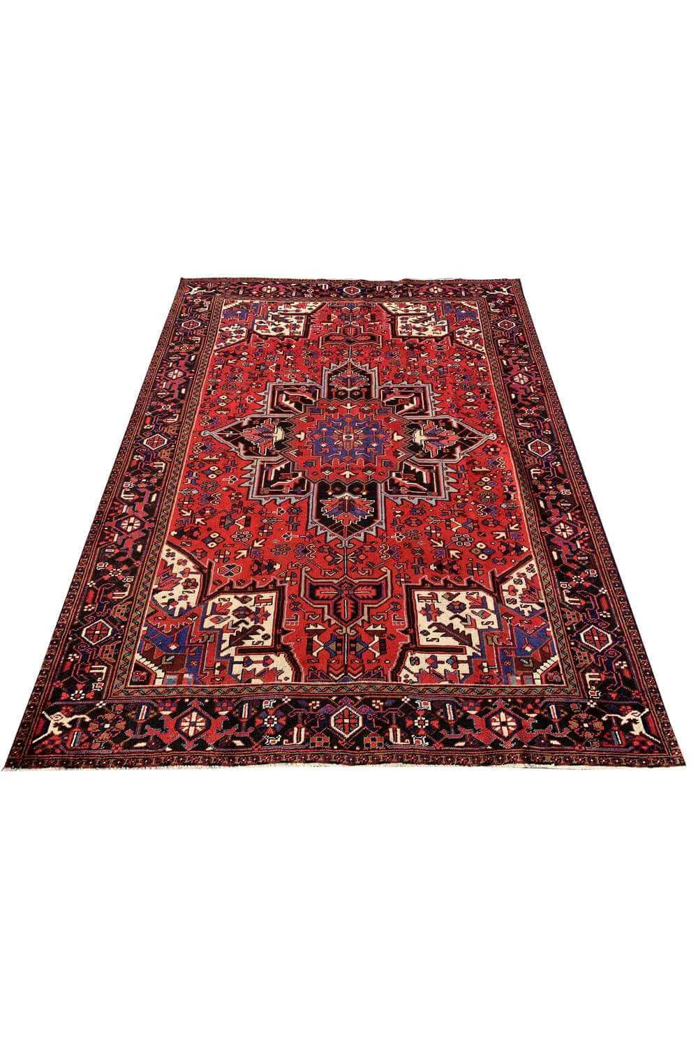 Amazing Hand Knotted Vintage Hareez Wool Area Rug 10.4 x 7.8 Ft