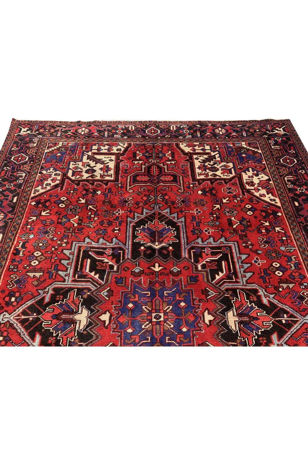 Amazing Hand Knotted Vintage Hareez Wool Area Rug 10.4 x 7.8 Ft