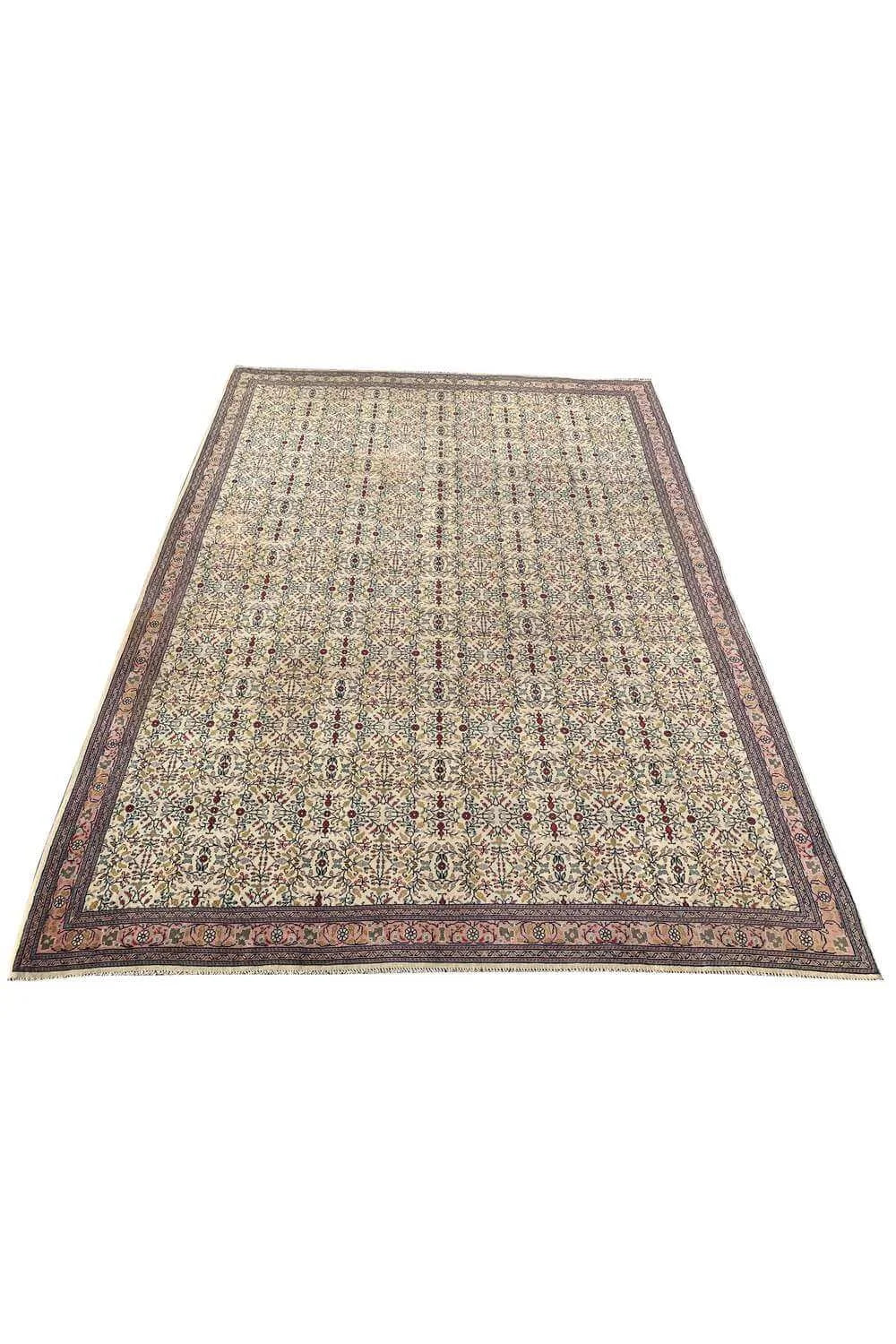 Amazing Hand Knotted Vintage Qaisery Wool Area Rug 11.2 x 8.4 Ft