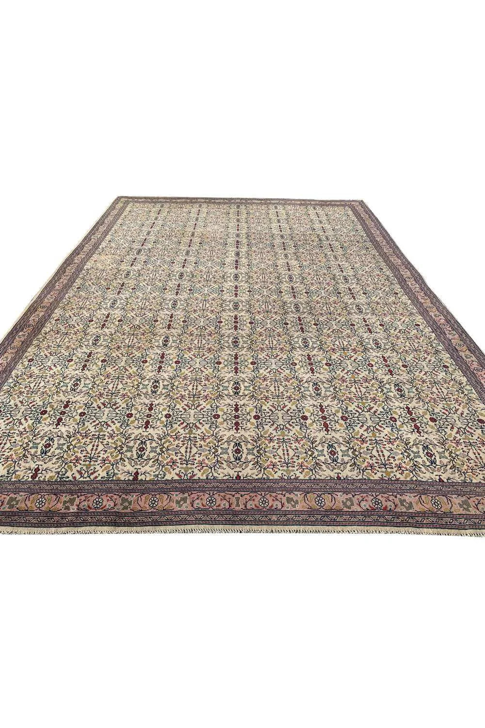 Amazing Hand Knotted Vintage Qaisery Wool Area Rug 11.2 x 8.4 Ft
