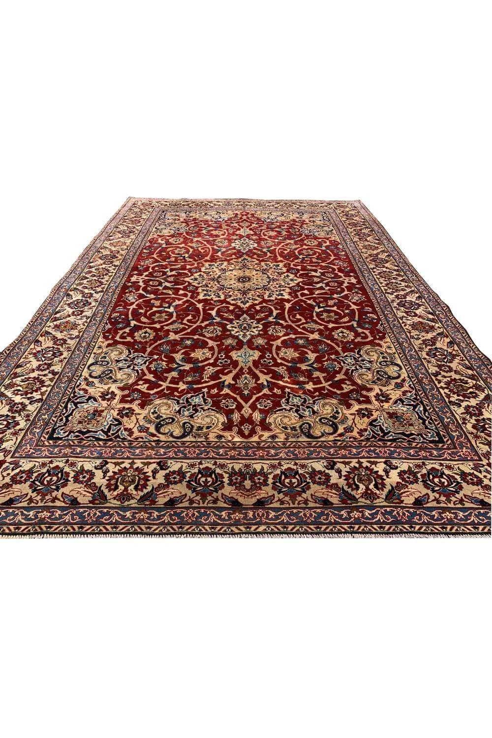 Amazing Hand Knotted Vintage Mashoud Wool Area Rug 11.6 x 7.11 Ft