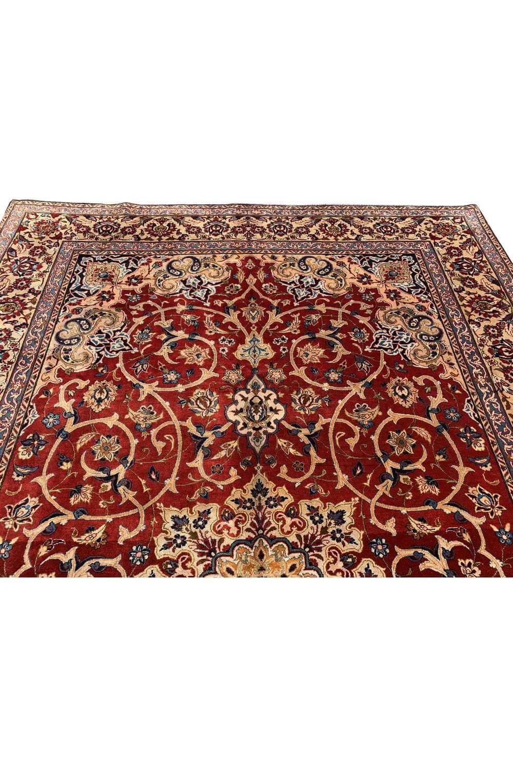 Amazing Hand Knotted Vintage Mashoud Wool Area Rug 11.6 x 7.11 Ft