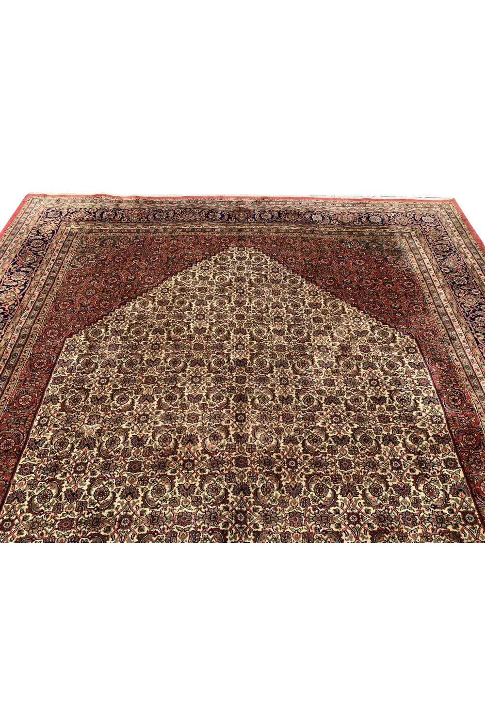 Amazing Hand Knotted Vintage Tribal Bijour Wool Area Rug 13.0 x 9.8 Ft