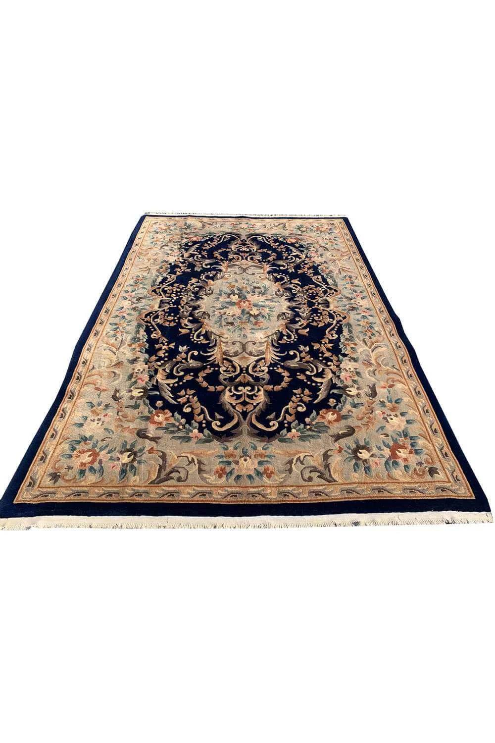 Amazing Hand Knotted Vintage Tibet Wool Area Rug 9.8 x 6.6 Ft