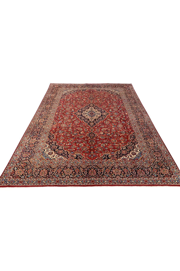 Amazing Hand Knotted Vintage Tribal Qashoun Wool Area Rug 14.6 x 10.6 Ft