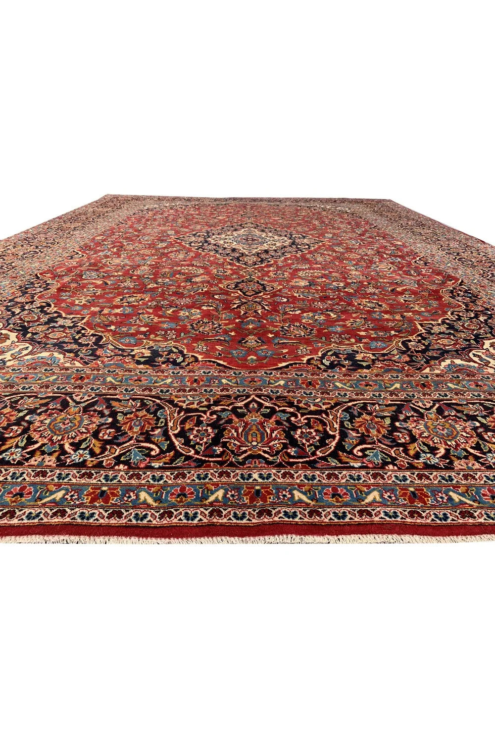 Amazing Hand Knotted Vintage Tribal Qashoun Wool Area Rug 14.6 x 10.6 Ft