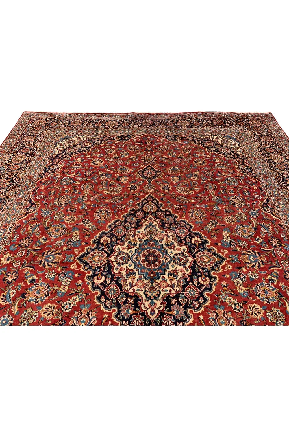 Amazing Hand Knotted Vintage Tribal Qashoun Wool Area Rug 14.6 x 10.6 Ft