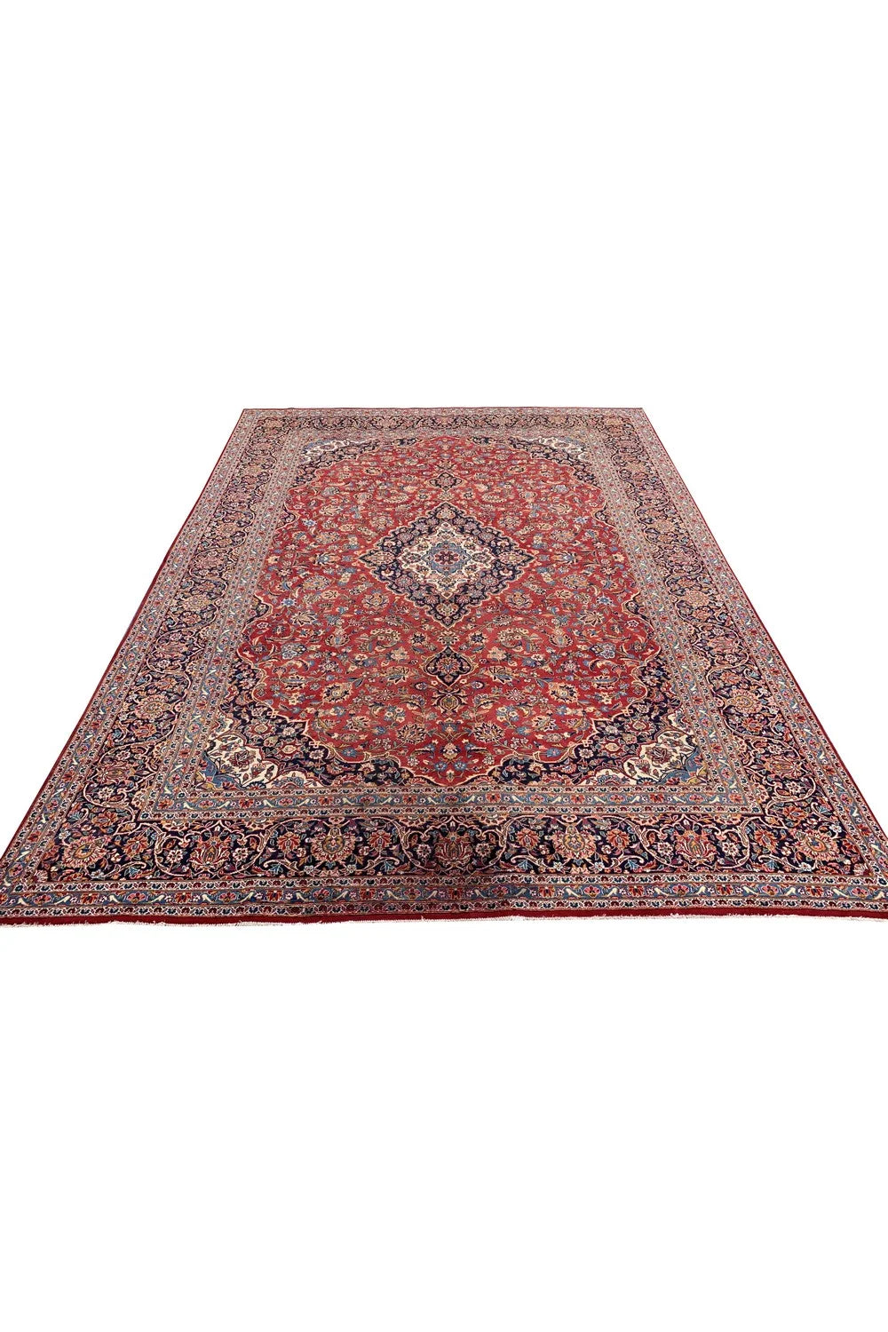 Amazing Hand Knotted Vintage Tribal Qashoun Wool Area Rug 14.6 x 10.6 Ft