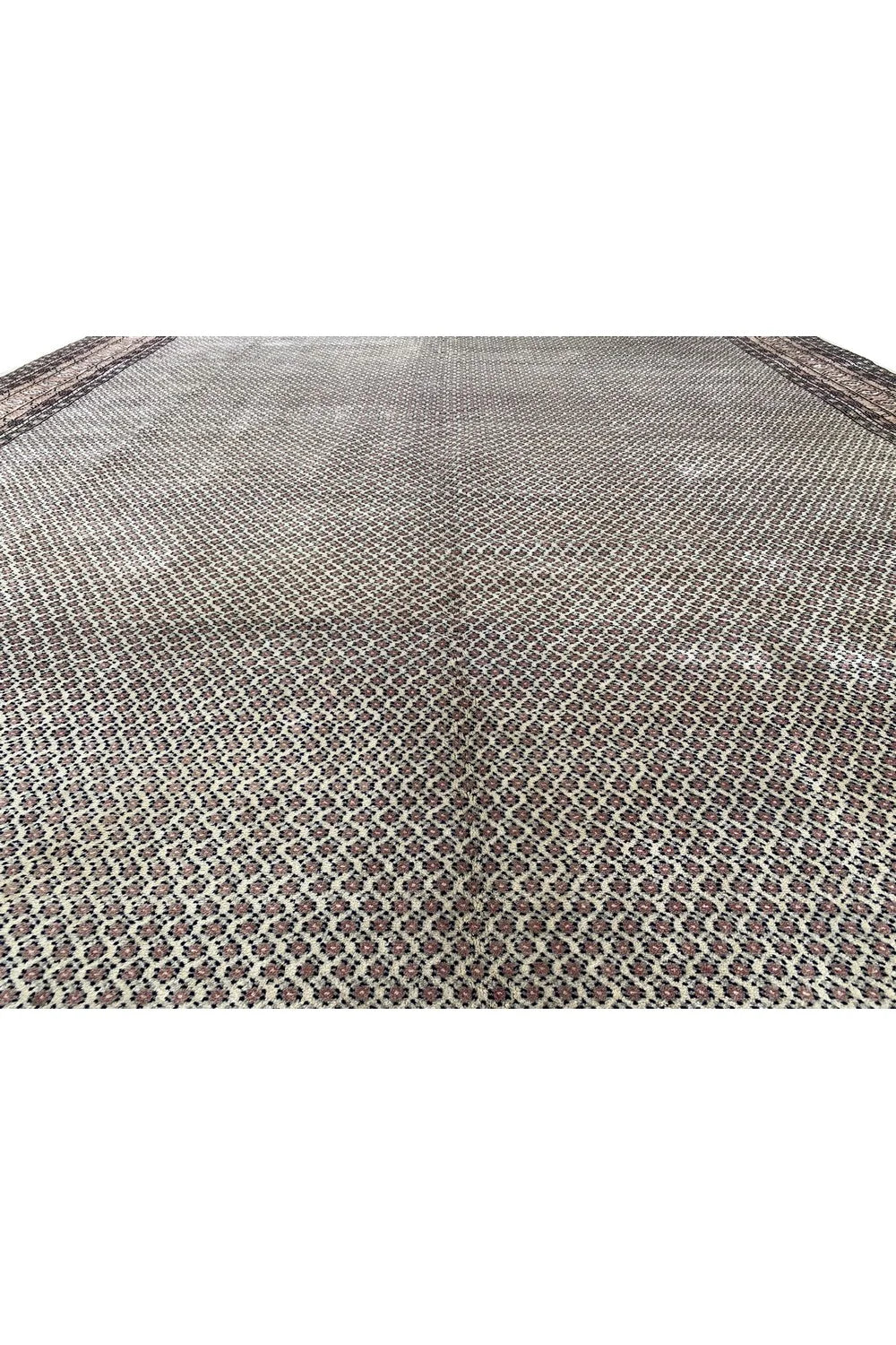 Amazing Hand Knotted Vintage Tribal Badam Gul Wool Area Rug 12.8 x 9.6 Ft