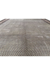 Amazing Hand Knotted Vintage Tribal Badam Gul Wool Area Rug 12.8 x 9.6 Ft