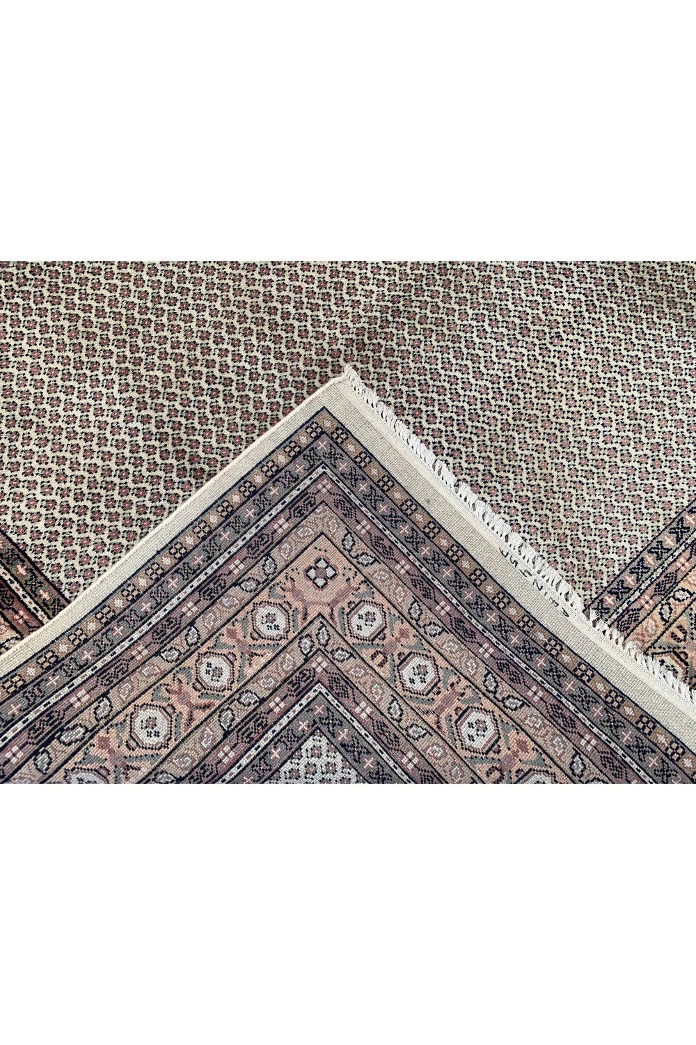 Amazing Hand Knotted Vintage Tribal Badam Gul Wool Area Rug 12.8 x 9.6 Ft