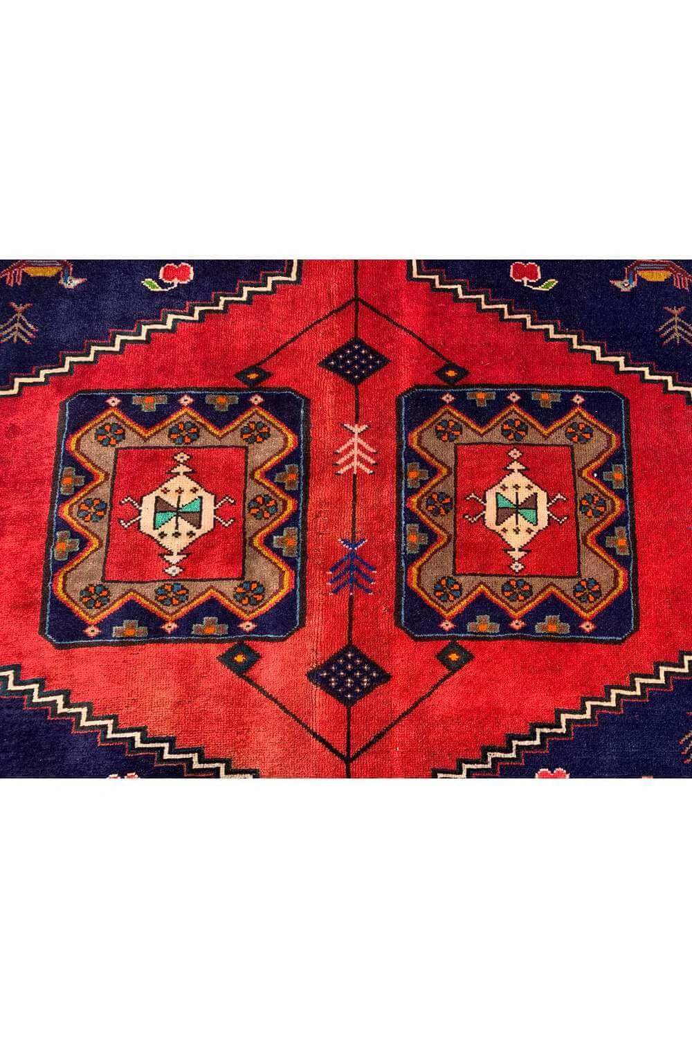 Amazing Hand Knotted Vintage Wiss Baghtiyaar Pictorial Wool Area Rug 9.11 x 6.11 Ft