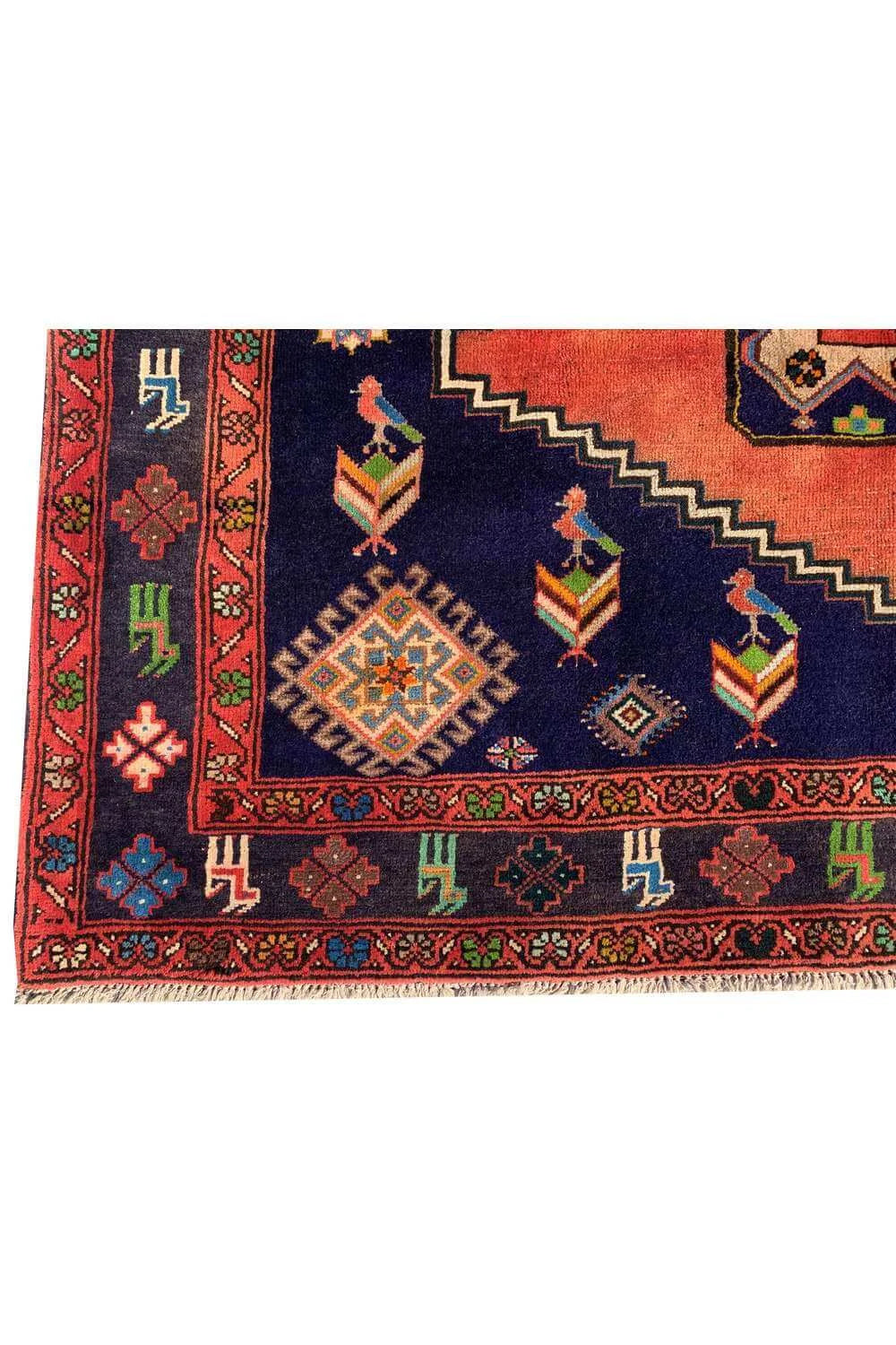 Amazing Hand Knotted Vintage Wiss Baghtiyaar Pictorial Wool Area Rug 9.11 x 6.11 Ft