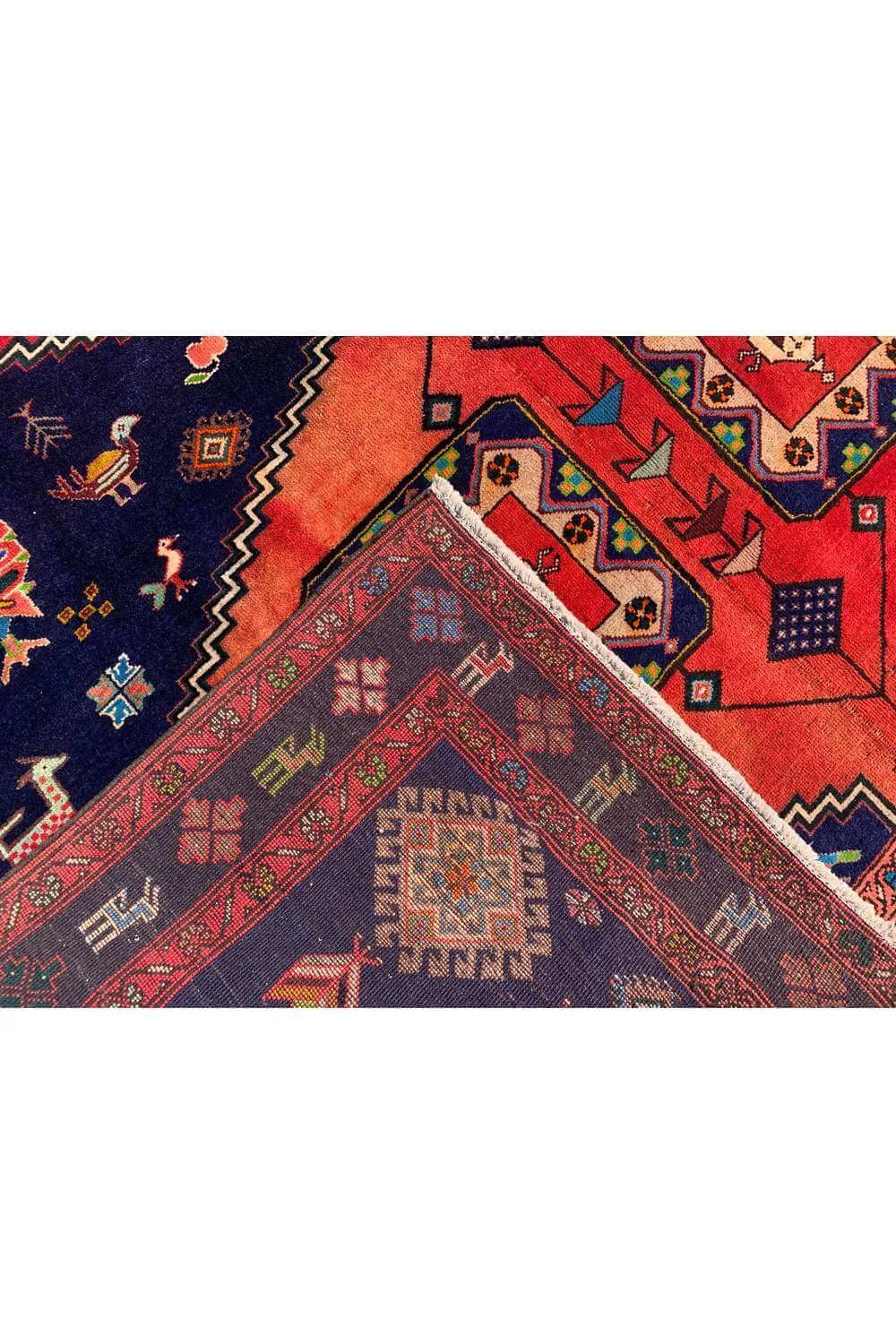 Amazing Hand Knotted Vintage Wiss Baghtiyaar Pictorial Wool Area Rug 9.11 x 6.11 Ft