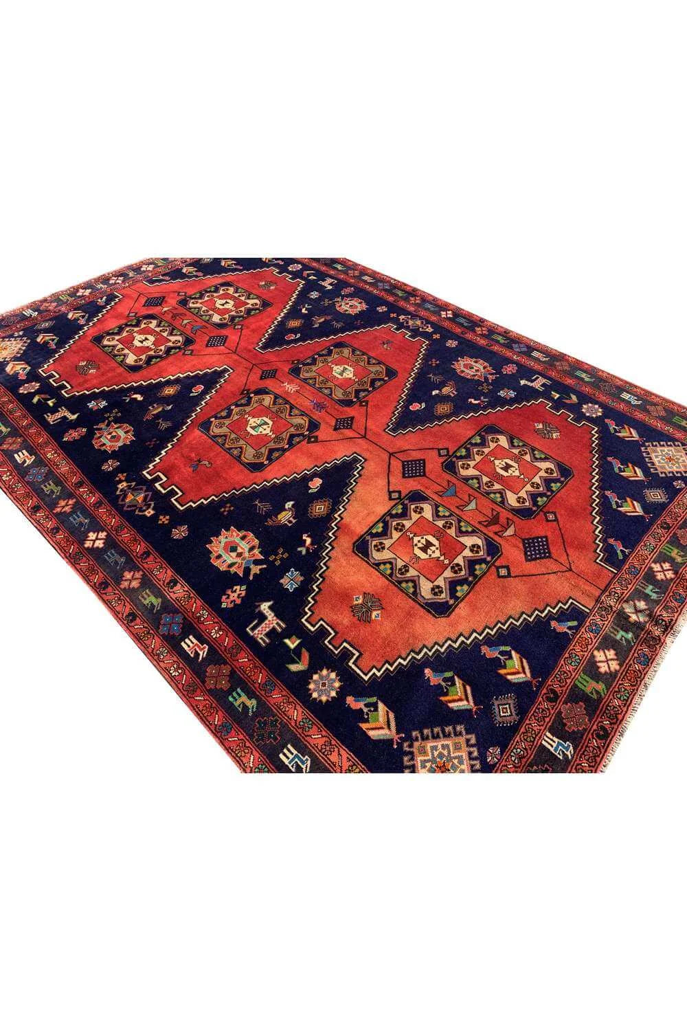 Amazing Hand Knotted Vintage Wiss Baghtiyaar Pictorial Wool Area Rug 9.11 x 6.11 Ft