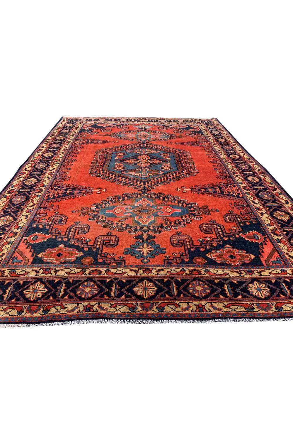 Amazing Hand Knotted Vintage Wiss Baghtiyaar Pictorial Wool Area Rug 11.3 x 8.3 Ft