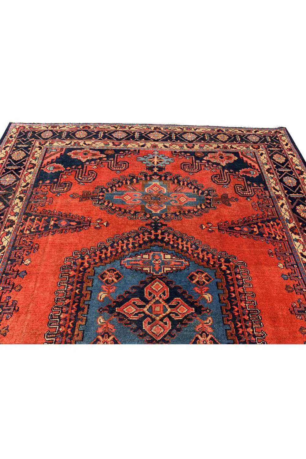 Amazing Hand Knotted Vintage Wiss Baghtiyaar Pictorial Wool Area Rug 11.3 x 8.3 Ft