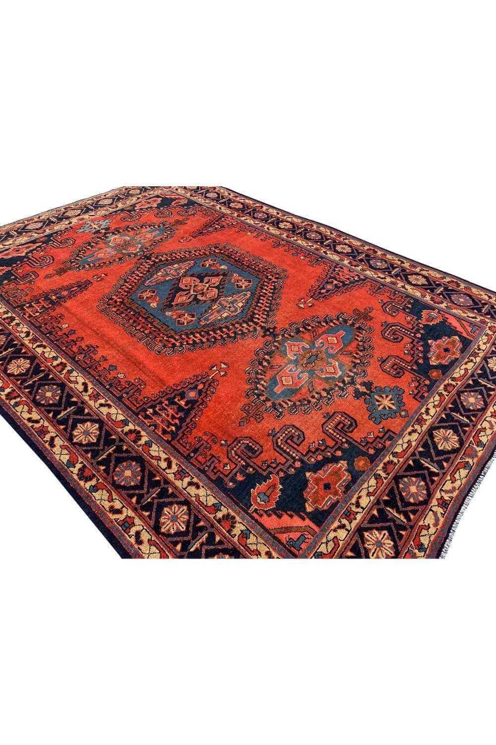 Amazing Hand Knotted Vintage Wiss Baghtiyaar Pictorial Wool Area Rug 11.3 x 8.3 Ft