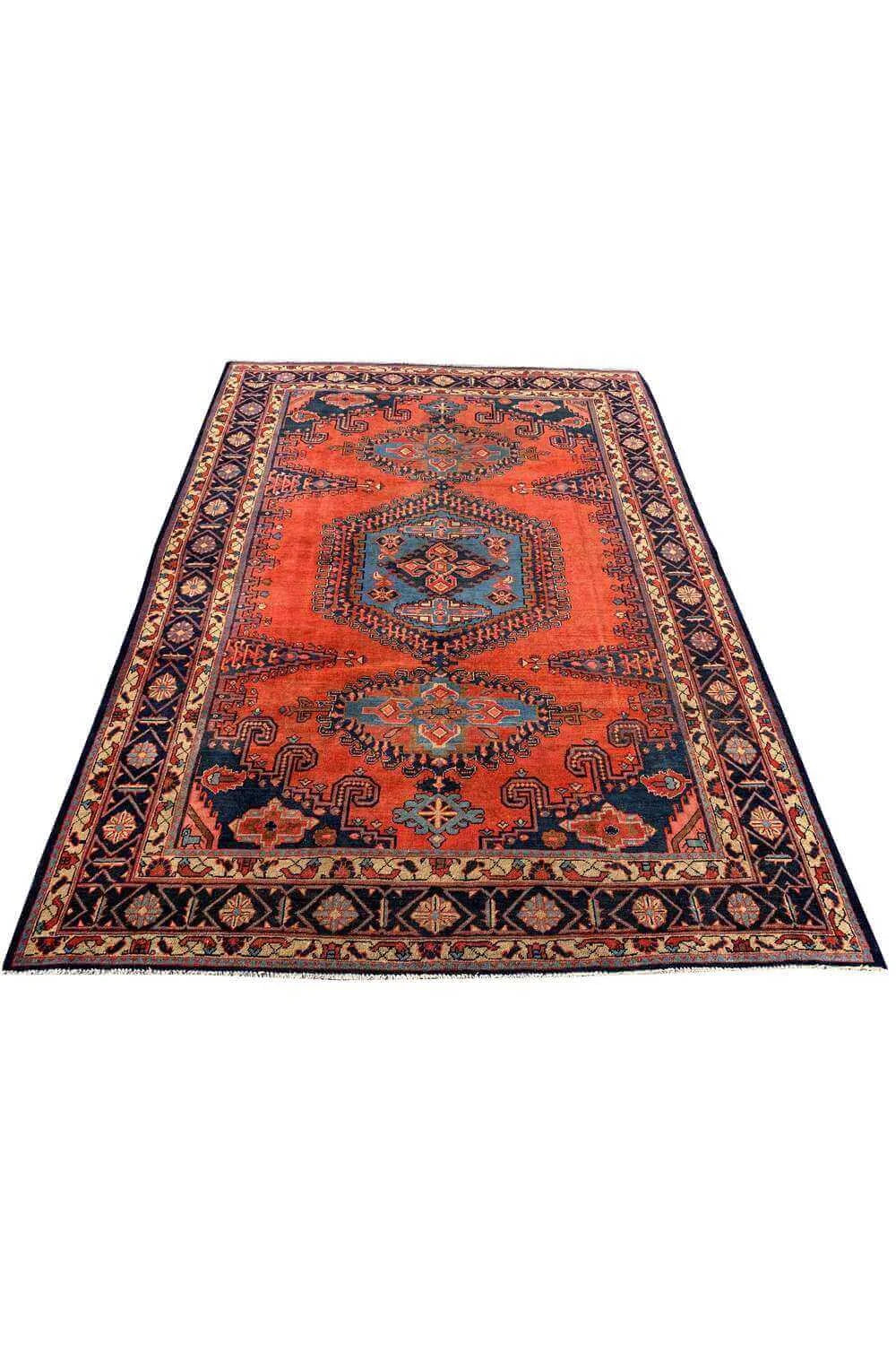 Amazing Hand Knotted Vintage Wiss Baghtiyaar Pictorial Wool Area Rug 11.3 x 8.3 Ft