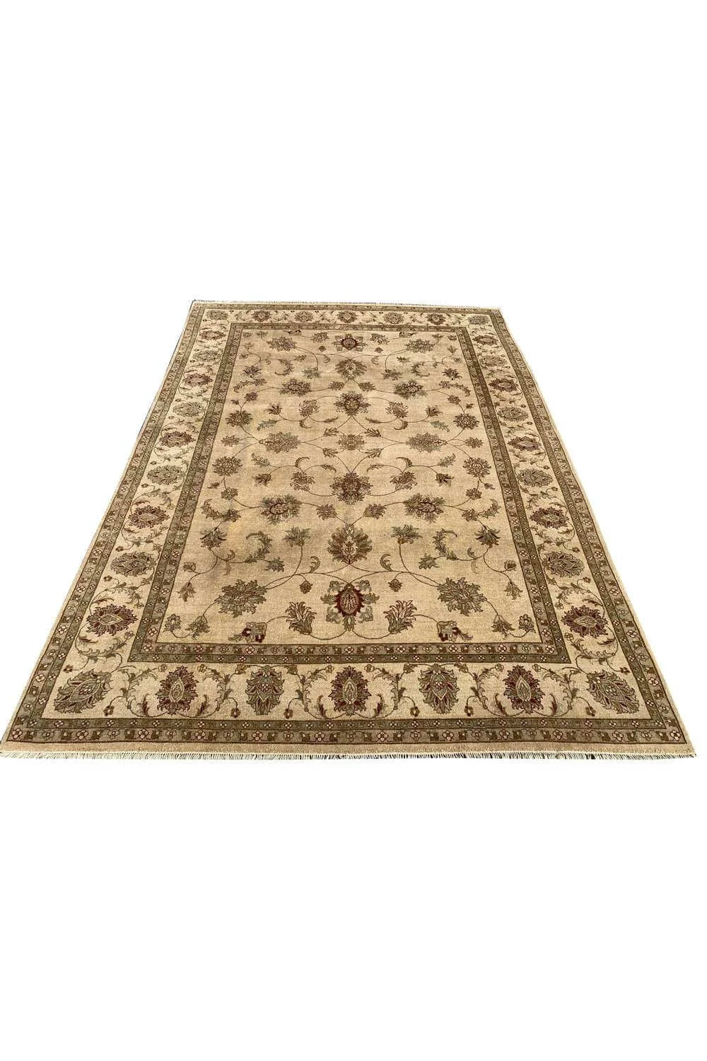 Amazing Hand Knotted Vintage Afghan Chobi Wool Area Rug 11.8 x 7.11 Ft