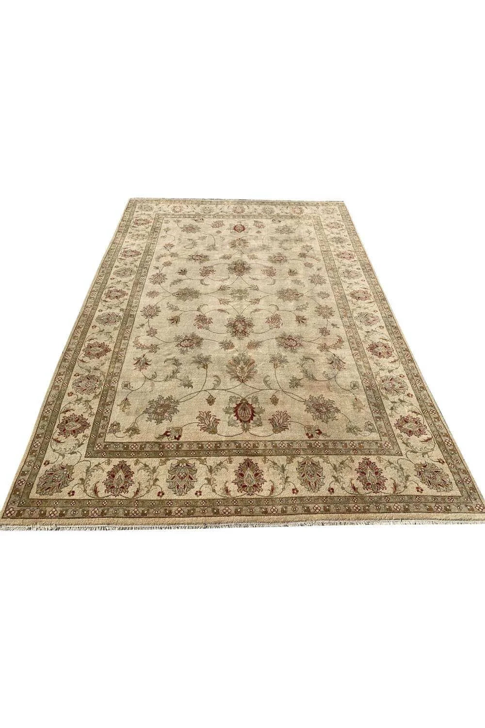 Amazing Hand Knotted Vintage Afghan Chobi Wool Area Rug 11.8 x 7.11 Ft