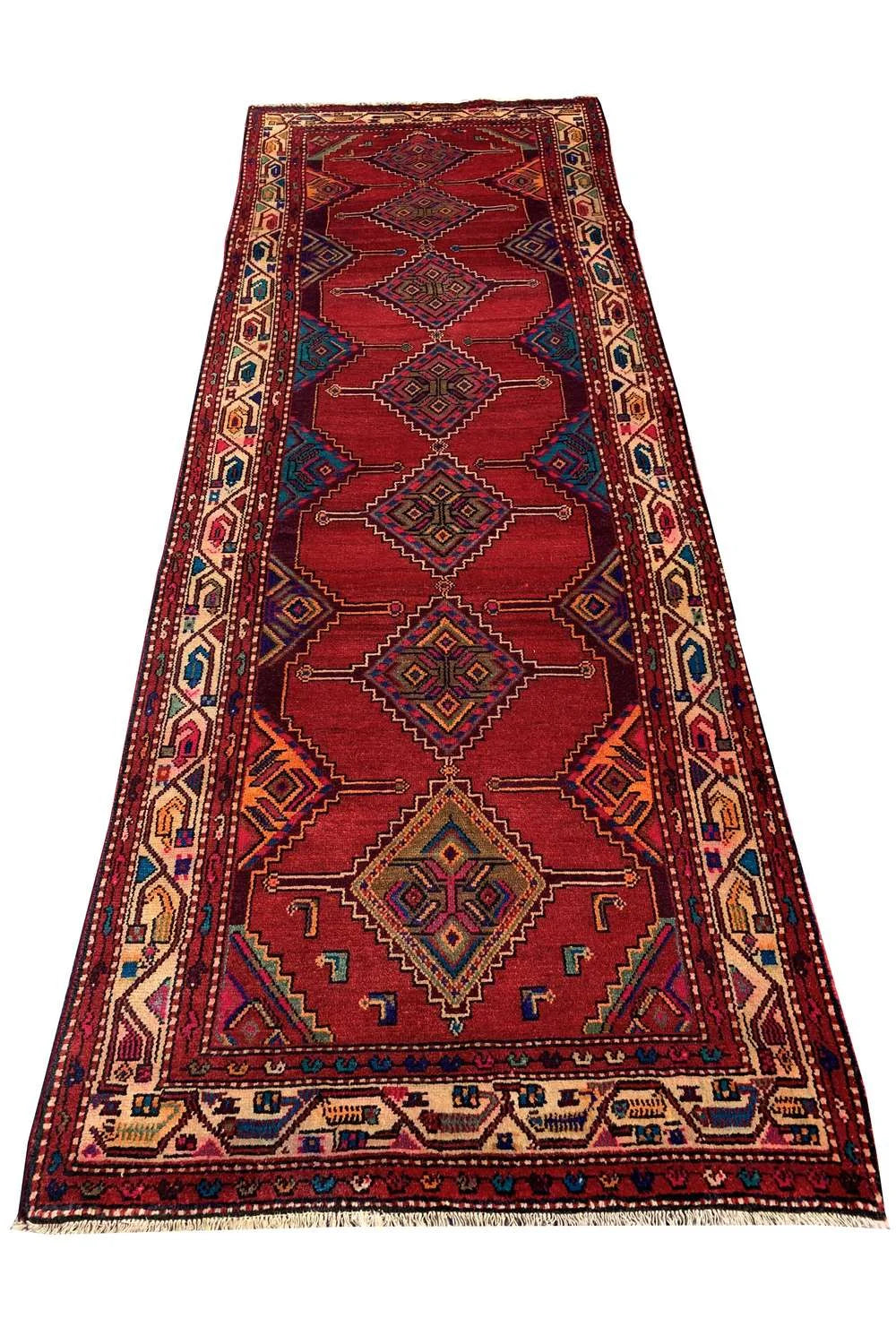 Amazing Hand Knotted Hamidoun Wool Area Runner Rug 10.0 x 3.9 Ft