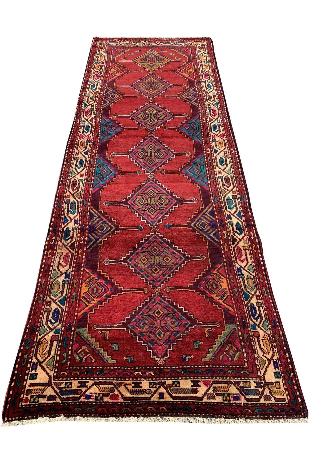Amazing Hand Knotted Hamidoun Wool Area Runner Rug 10.0 x 3.9 Ft