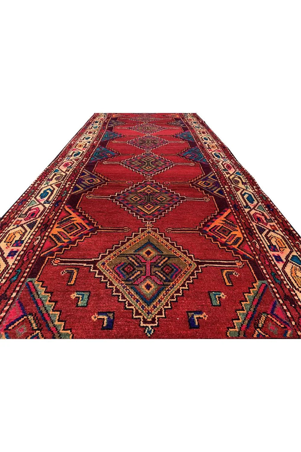 Amazing Hand Knotted Hamidoun Wool Area Runner Rug 10.0 x 3.9 Ft
