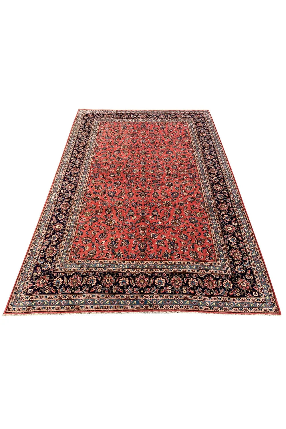 Amazing Hand Knotted Vintage Qashoun Wool Area Rug 11.10 x 8.3 Ft