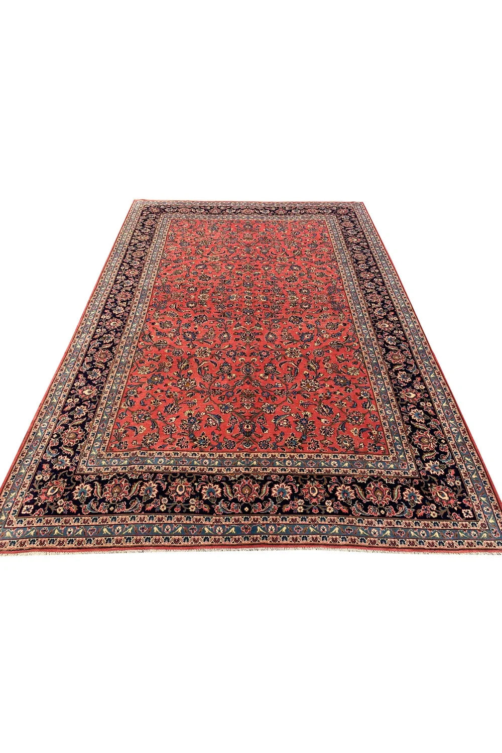 Amazing Hand Knotted Vintage Qashoun Wool Area Rug 11.10 x 8.3 Ft