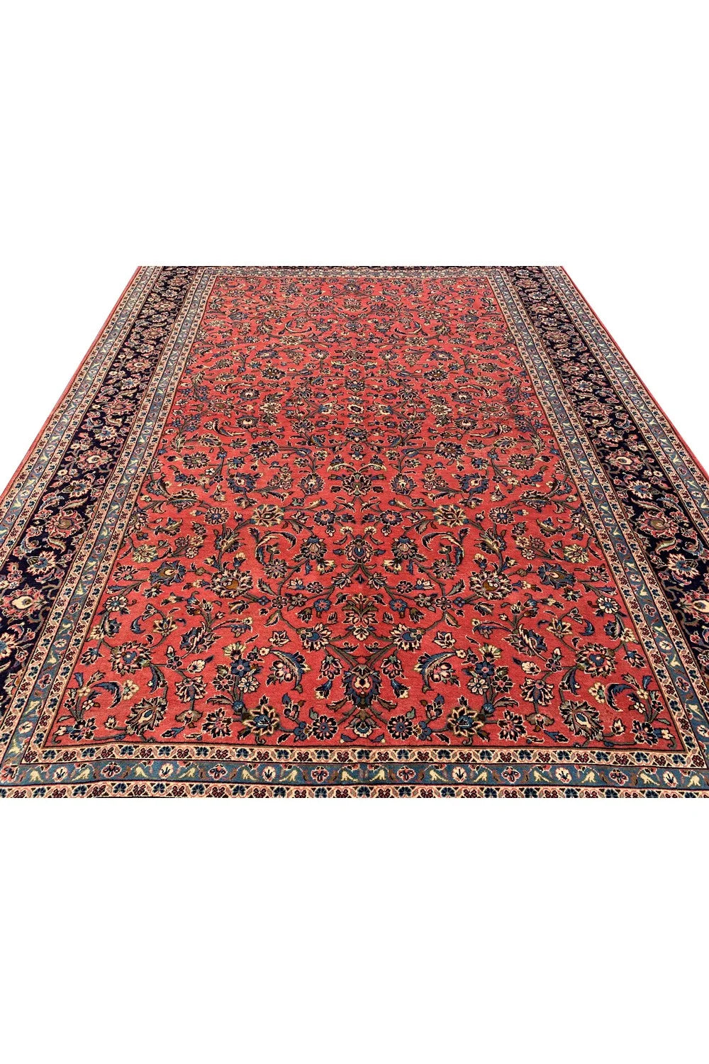 Amazing Hand Knotted Vintage Qashoun Wool Area Rug 11.10 x 8.3 Ft