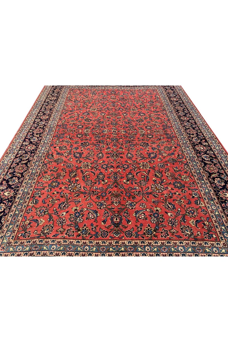 Amazing Hand Knotted Vintage Qashoun Wool Area Rug 11.10 x 8.3 Ft