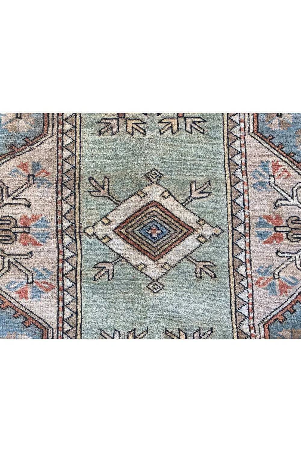 Amazing Hand Knotted Vintage Turkish Wool Area Rug 12.2 x 8.5 Ft