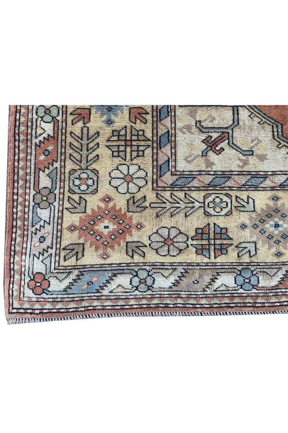 Amazing Hand Knotted Vintage Turkish Wool Area Rug 12.2 x 8.5 Ft