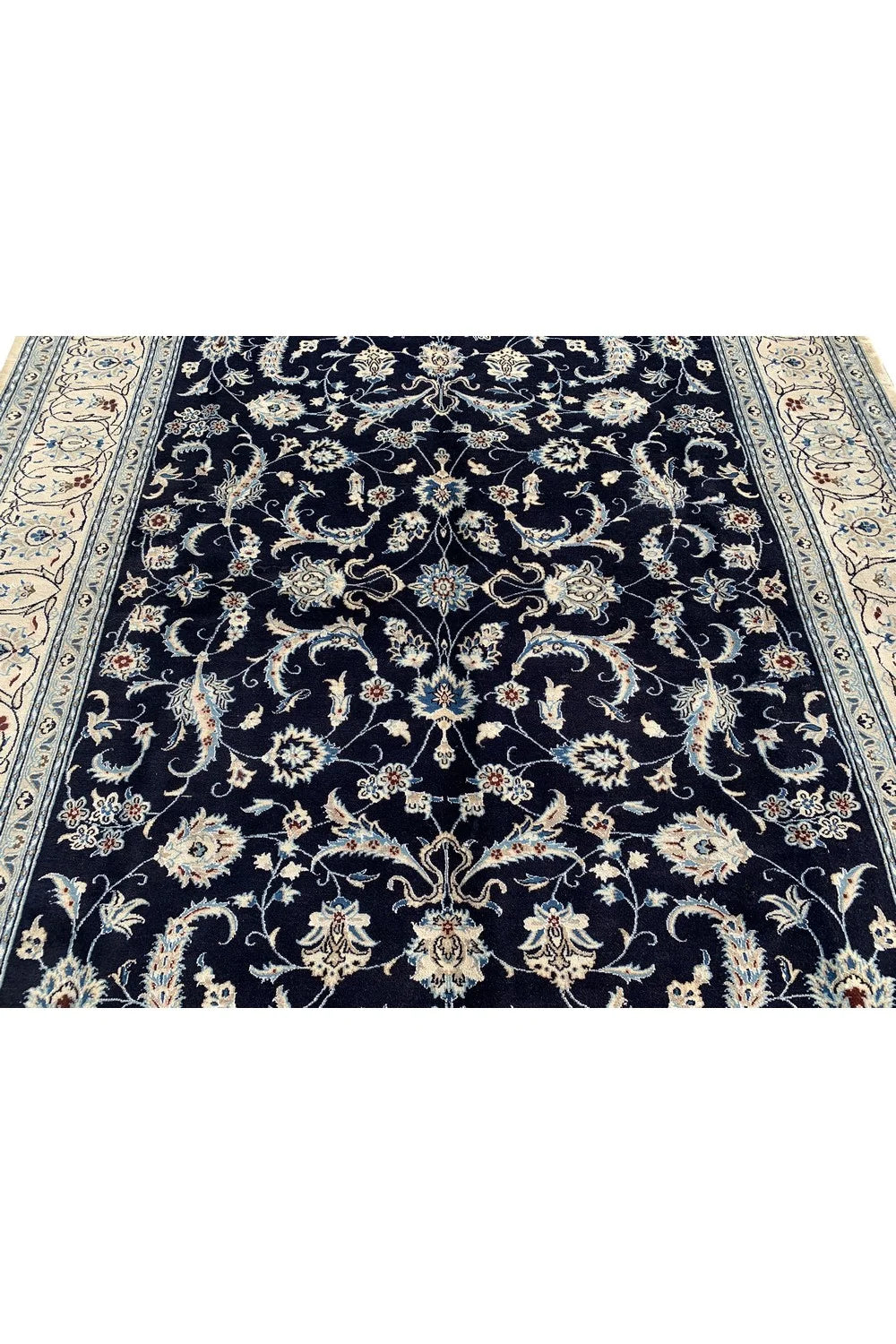 Amazing Hand Knotted Vintage Naeen Wool Area Rug 11.1 x 7.11 Ft