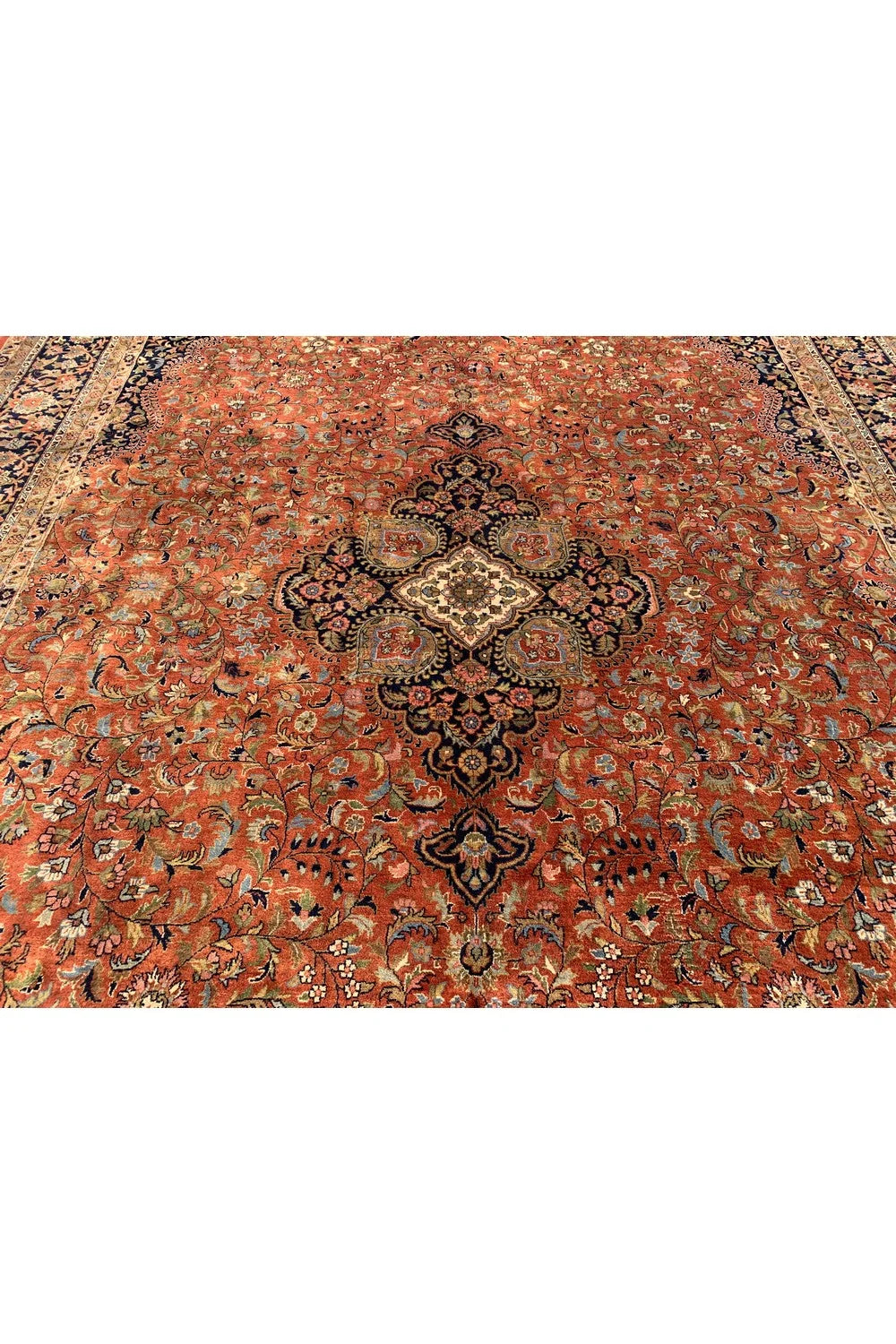 Amazing Hand Knotted Vintage Qashoun Wool Area Rug 11.9 x 8.2 Ft