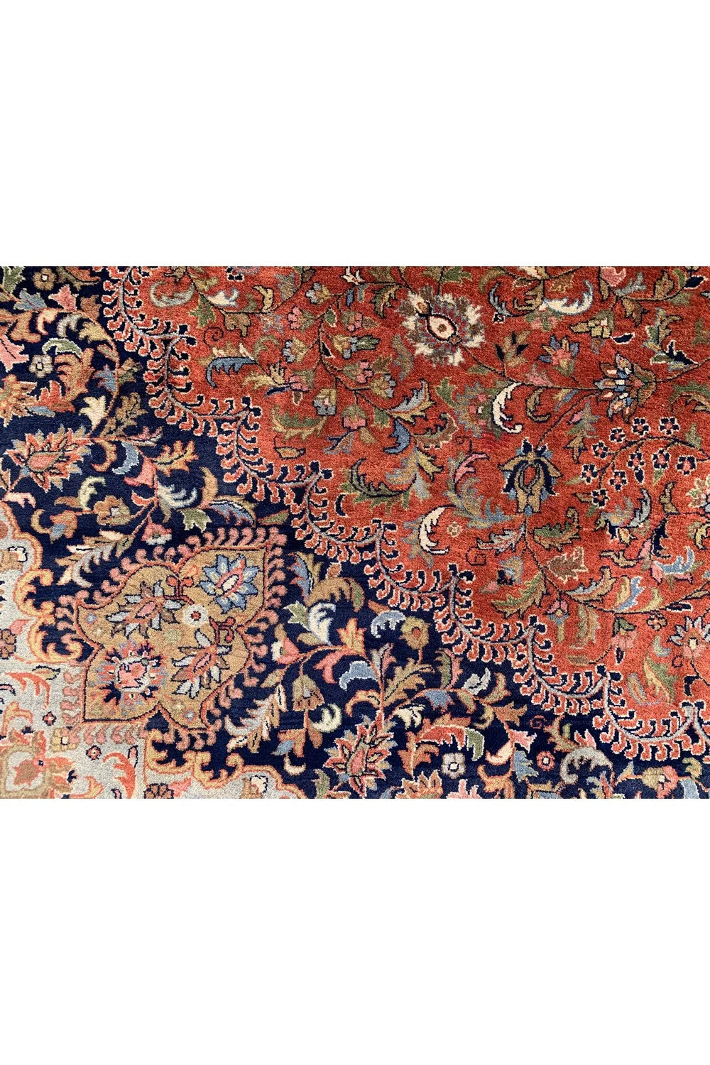 Amazing Hand Knotted Vintage Qashoun Wool Area Rug 11.9 x 8.2 Ft