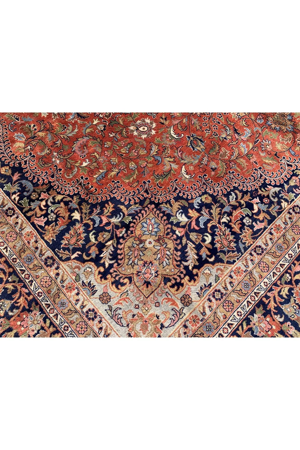 Amazing Hand Knotted Vintage Qashoun Wool Area Rug 11.9 x 8.2 Ft