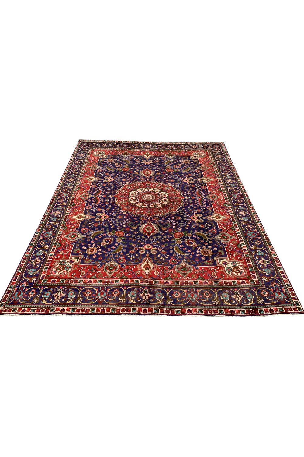 Amazing Hand Knotted Vintage Tabreez Wool Area Rug 12.0 x 9.7 Ft