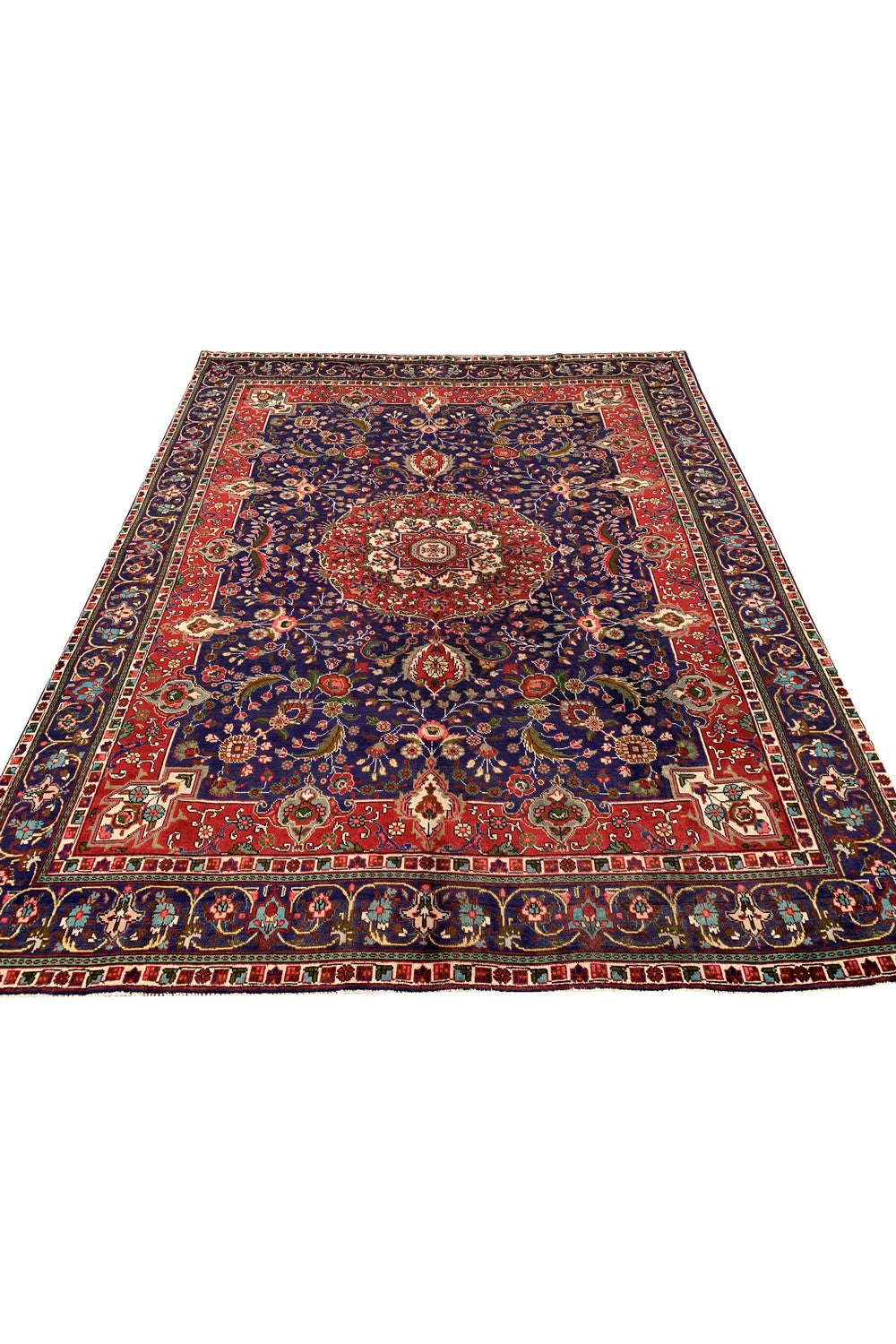 Amazing Hand Knotted Vintage Tabreez Wool Area Rug 12.0 x 9.7 Ft