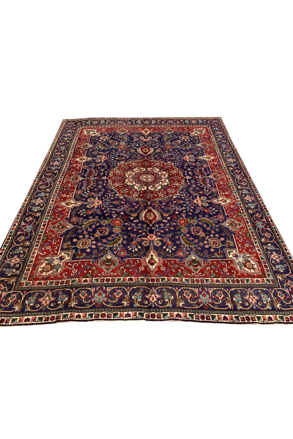 Amazing Hand Knotted Vintage Tabreez Wool Area Rug 12.0 x 9.7 Ft