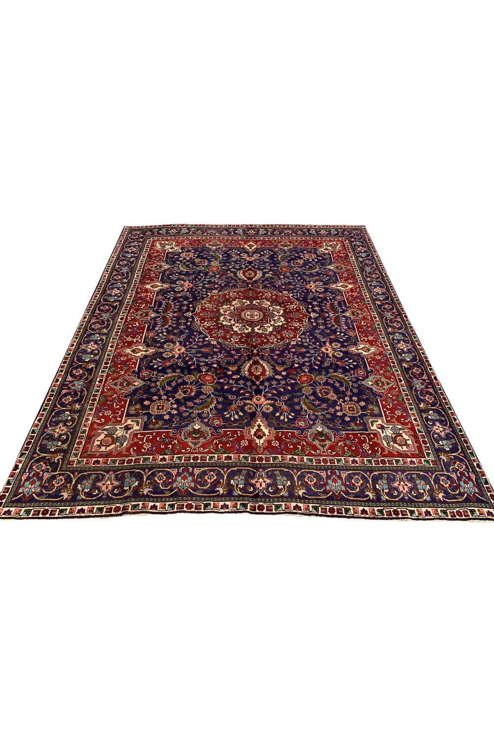 Amazing Hand Knotted Vintage Tabreez Wool Area Rug 12.0 x 9.7 Ft