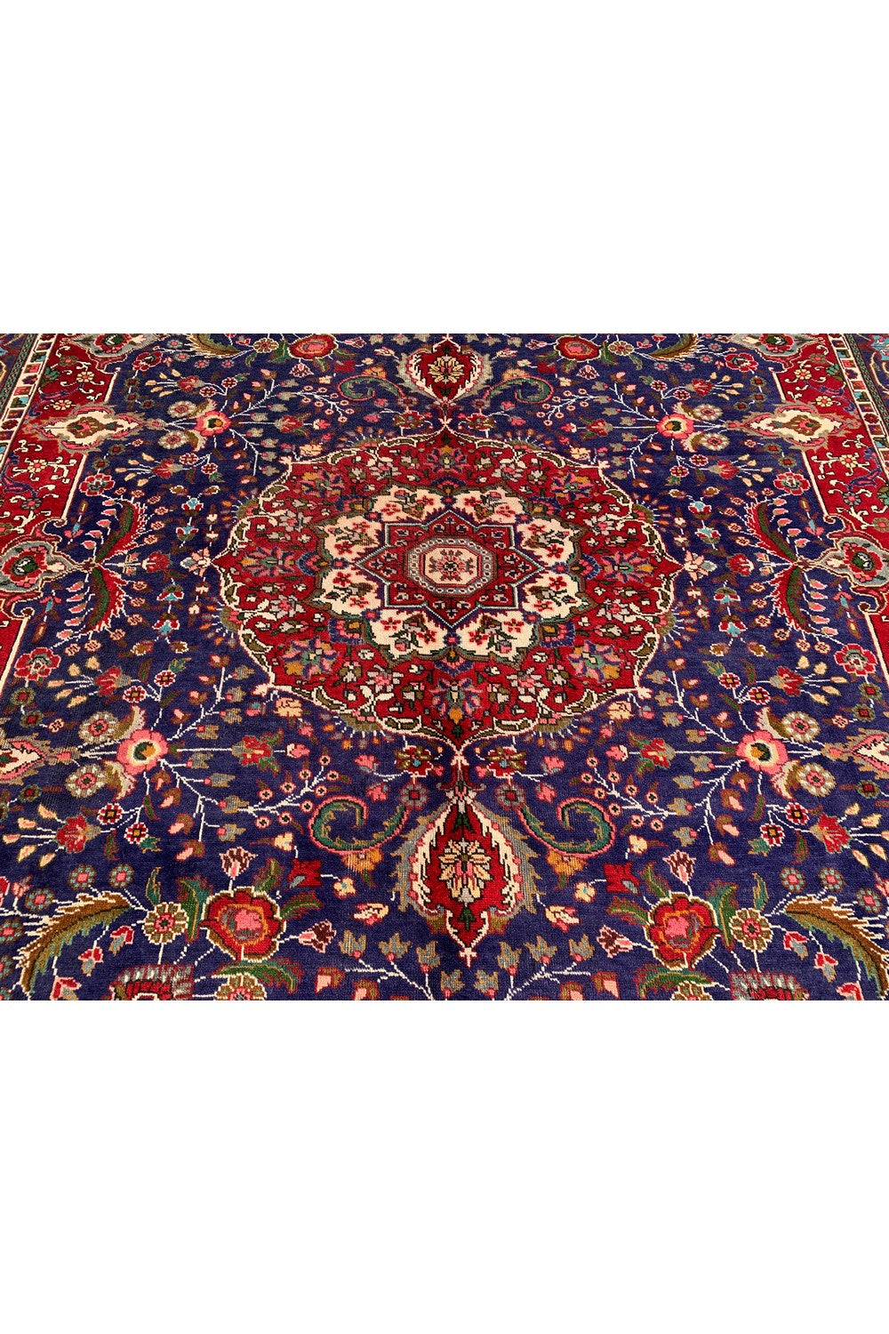 Amazing Hand Knotted Vintage Tabreez Wool Area Rug 12.0 x 9.7 Ft