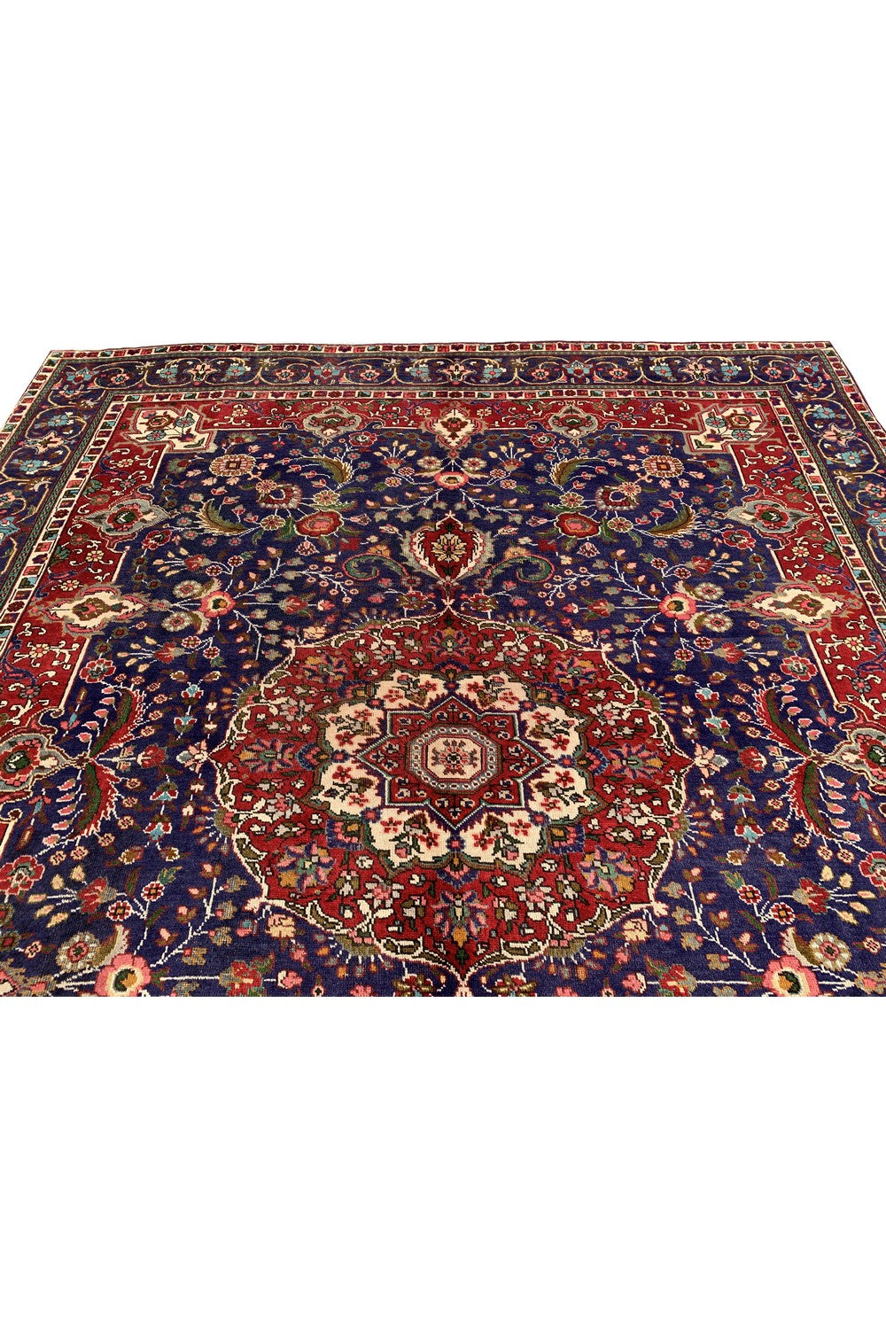 Amazing Hand Knotted Vintage Tabreez Wool Area Rug 12.0 x 9.7 Ft