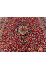 Amazing Hand Knotted Vintage Qashoun Wool Area Rug 12.11 x 8.5 Ft