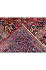 Amazing Hand Knotted Vintage Qashoun Wool Area Rug 12.11 x 8.5 Ft