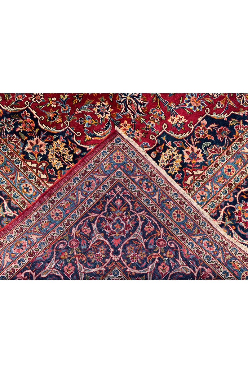 Amazing Hand Knotted Vintage Qashoun Wool Area Rug 12.11 x 8.5 Ft